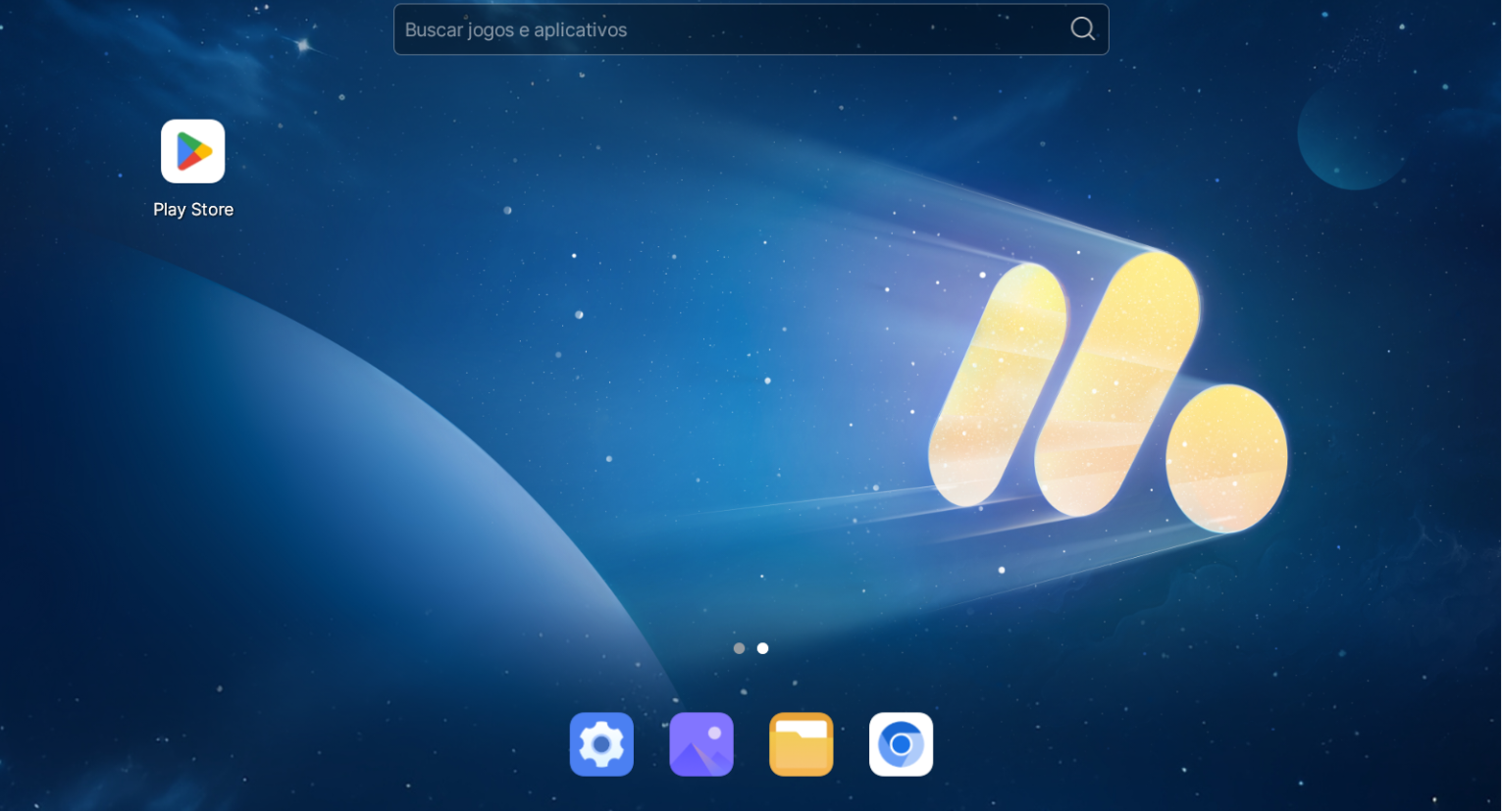 Tela inicial da TV Android com o ícone da Play Store